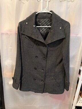 Lira Women's Gray Wool Blend Pea Coat Size S